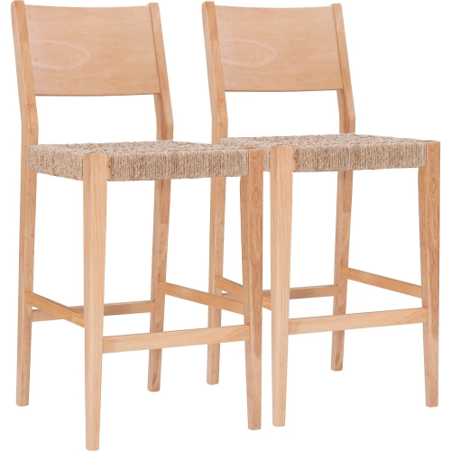 Cadence Bar Stool in Seagrass & Natural Wood (Set of 2)