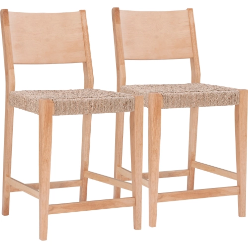 Cadence Counter Stool in Seagrass & Natural Wood (Set of 2)