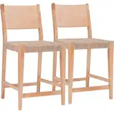 Cadence Counter Stool in Seagrass & Natural Wood (Set of 2)