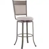 Franklin 29.5" Swivel Bar Stool in Beige Fabric & Wood