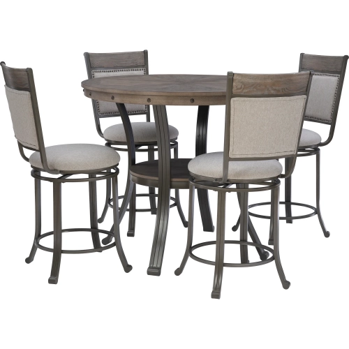 Franklin 5-Piece Gathering Counter Height Group Pewter