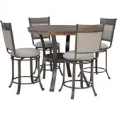 Franklin 5-Piece Gathering Counter Height Group Pewter