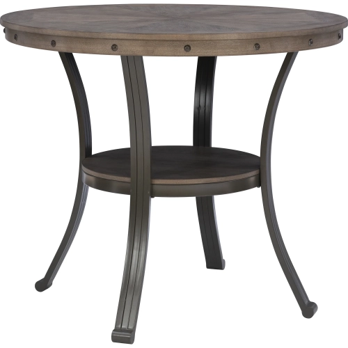 Franklin 42" Round Counter Height Pub Table in Pewter Gray