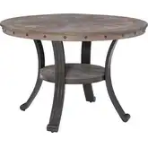 Franklin 45" Round Dining Table in Pewter Wood & Metal