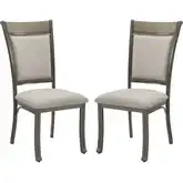 Franklin Dining Chair in Gray Fabric & Wood (Set of 2)