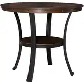 Franklin 42" Round Counter Dining Table in Brown Wood & Black Steel