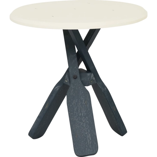 Omar Oar Side Table in Cream & Blue
