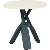 Omar Oar Side Table in Cream & Blue