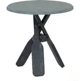 Omar Side Table in Gray & Blue with Oars