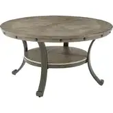 Franklin 36" Round Coffee Table in Pewter Wood & Metal