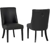 Adler Dining Chair in Black Wood & Black Vegan Leather