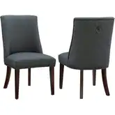 Adler Dining Chair in Espresso Wood & Gray Fabric (Set of 2)