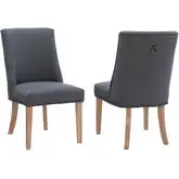 Adler Dining Chair in Natural Wood & Gray Fabric (Set of 2)