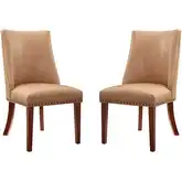 Adler Dining Chair in Espresso Wood & Tan Eco Leather (Set of 2)