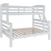 Levi Twin over Full Bunk Bed in White Wood