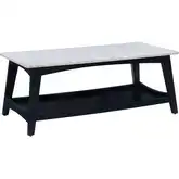 Rainier Coffee Table in White Marble & Gray Wood