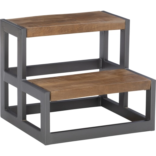 Blythe Bed Steps in Wood & Gunmetal