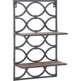 Willem Wall Shelves in Natural Mango Wood & Antique Nickel