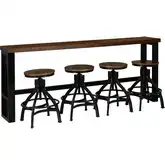 Hawkford 5-Piece Adjustable Console Dining Set in Wood & Gunmetal