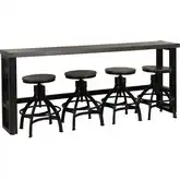 Hawkford 5-Piece Adjustable Console Dining Set in Gray Wood & Gunmetal