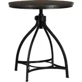 Hawkford 36" Adjustable Round Counter Dining Table in Gray Wood & Gunmetal