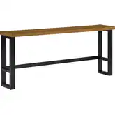 Hawkford 84" Sofa Console Table in Dark Metal & Wood