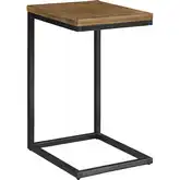 Braniff C Side Table in Dark Gray Wood & Black Metal