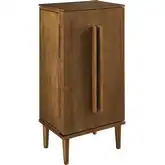 Mekia Jewelry Armoire in Walnut Brown Wood