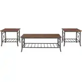 Verson 3-Piece Coffee & End Table Set in Wood & Metal