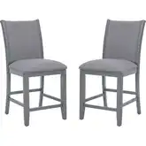 Abbot Counter Stool in Gray Wood & Gray Fabric (Set of 2)