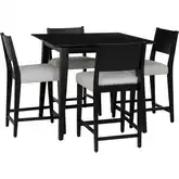 Cadence 5-Piece Counter Dining Set in Black