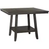 Spiva 48" Counter Dining Table with Lazy Susan in Gray Wood