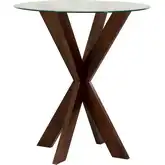 Adler 36" Round Pub Dining Table in Espresso Wood & Tempered Glass