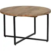 Evanston Coffee Table in Natural Wood & Black Metal