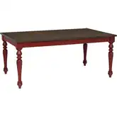 Aster 70" Dining Table in Red & Brown Wood