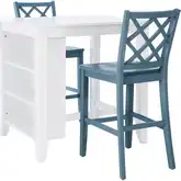 Mayfair 3-Piece Counter Space Saver Dining Set in White & Graphite Wood