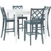 Mayfair 5-Piece Square Counter Dining Set in White & Graphite Wood