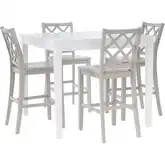 Mayfair 5-Piece Square Counter Dining Set in White & Gray Wood