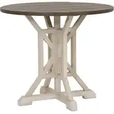 Belsey 42" Round Counter Dining Table in Cream & Brown Wood