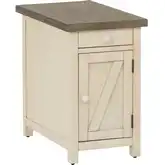 Belsey Side Table in Cream & Brown Wood