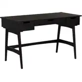 Ryker Desk in Black Wood & Rattan