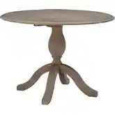 Torino 42" Round Drop-Leaf Dining Table in Greywash Wood