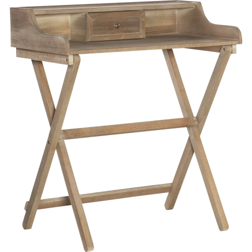 Coy Folding Desk in Rustic Brown Wood