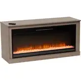 Xander Electric Fireplace in Blonde Walnut Wood & Glass