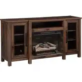Darcel Electric Fireplace in Walnut Brown Wood