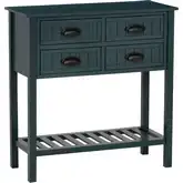 Brimley Beadboard Console Table in Dark Teal Blue Wood