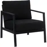 Holland Outdoor Accent Chair in Black Aluminum & Black Fabric