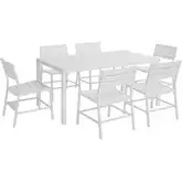 Holland Outdoor 7-Piece Dining Set in White Aluminum