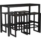 Holland Outdoor 5-Piece Tavern Set in Black Aluminum