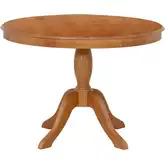 Tobin 42" Round Pedestal Dining Table in Caramel Brown Wood